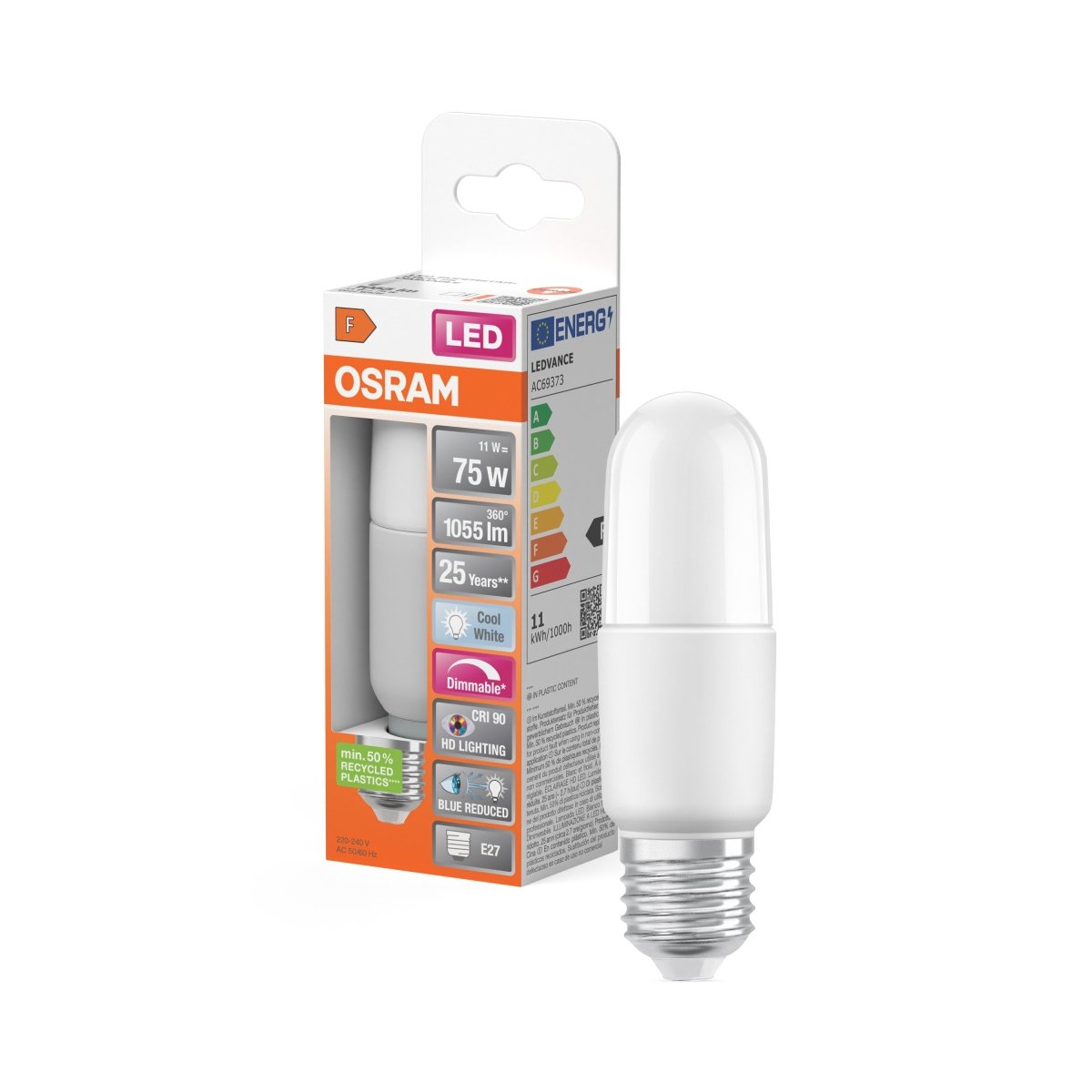 Żarówka LED OSRAM LED Superstar Plus Stick 75 DIM 11W 940 Frosted E27 - Poland LEDVANCE e - shop 4058075611566