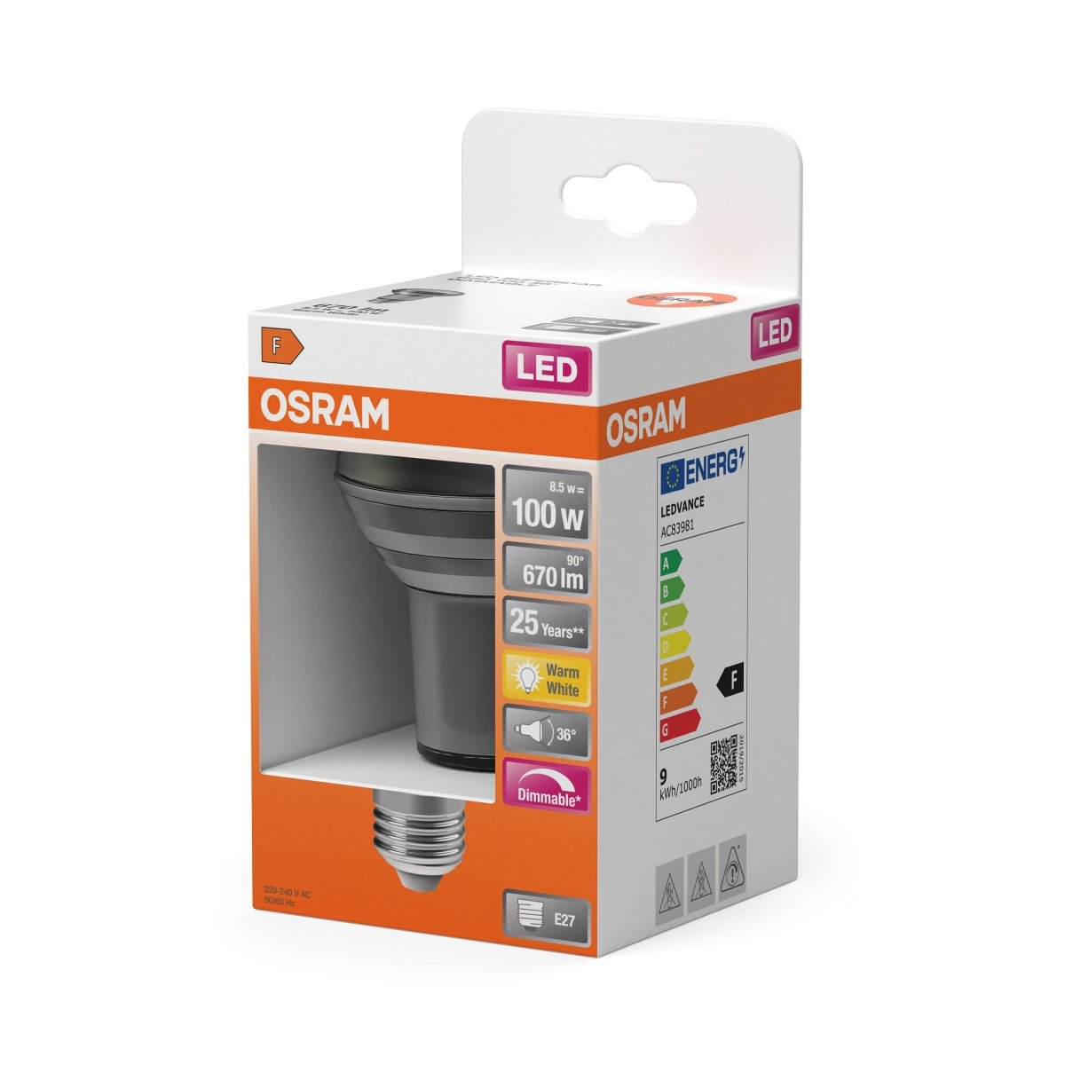 Żarówka LED OSRAM LED Superstar R80 100 36° DIM 8.5W 827 E27 - Poland LEDVANCE e - shop 4058075433281