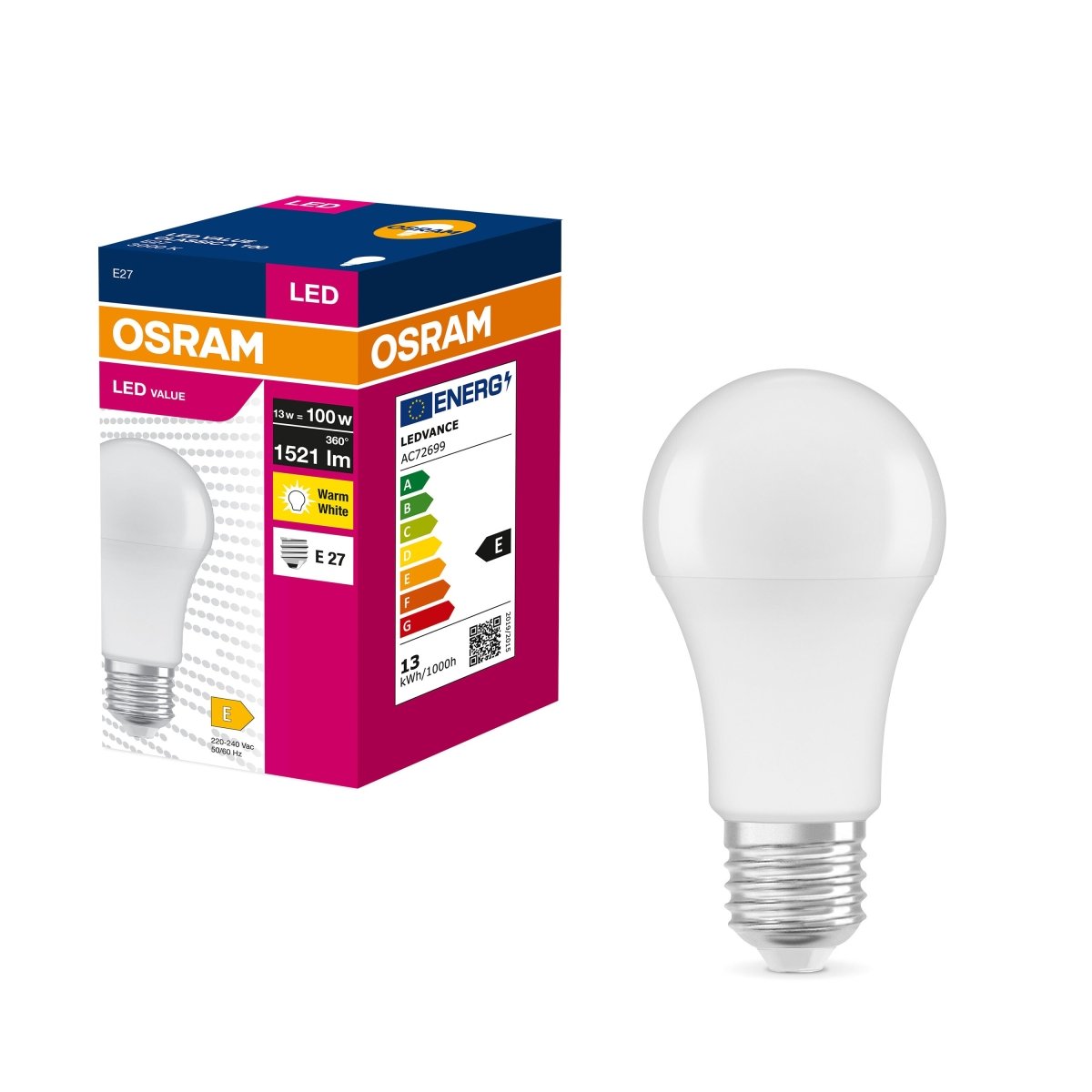 Żarówka LED OSRAM LED VALUE CLAS A 100 13 W/3000 K E27 ciepła - Poland LEDVANCE e - shop 4058075630215
