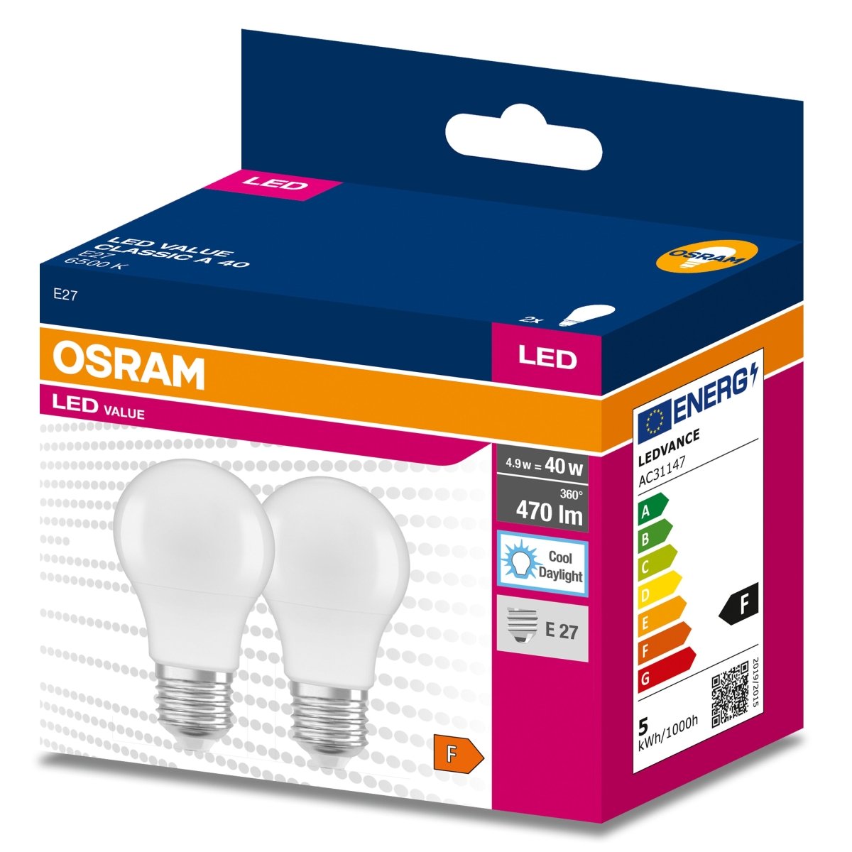 Żarówka LED OSRAM LED VALUE CLAS A 40 GEN4 4.9 W/6500 K E27 - Poland LEDVANCE e - shop 4058075478930