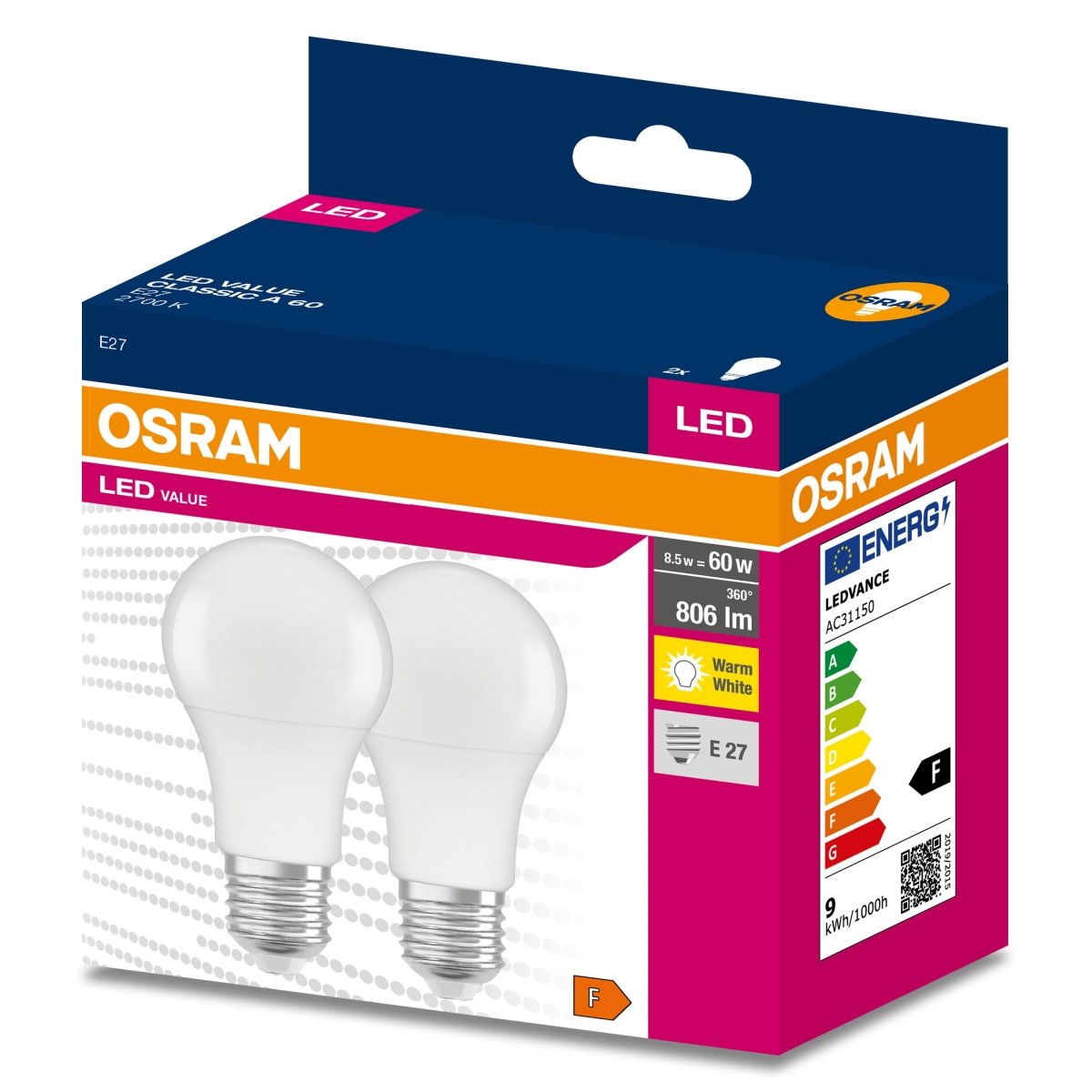 Żarówka LED OSRAM LED VALUE CLAS A 60 8 W/2700 K E27 - Poland LEDVANCE e - shop 4058075721456