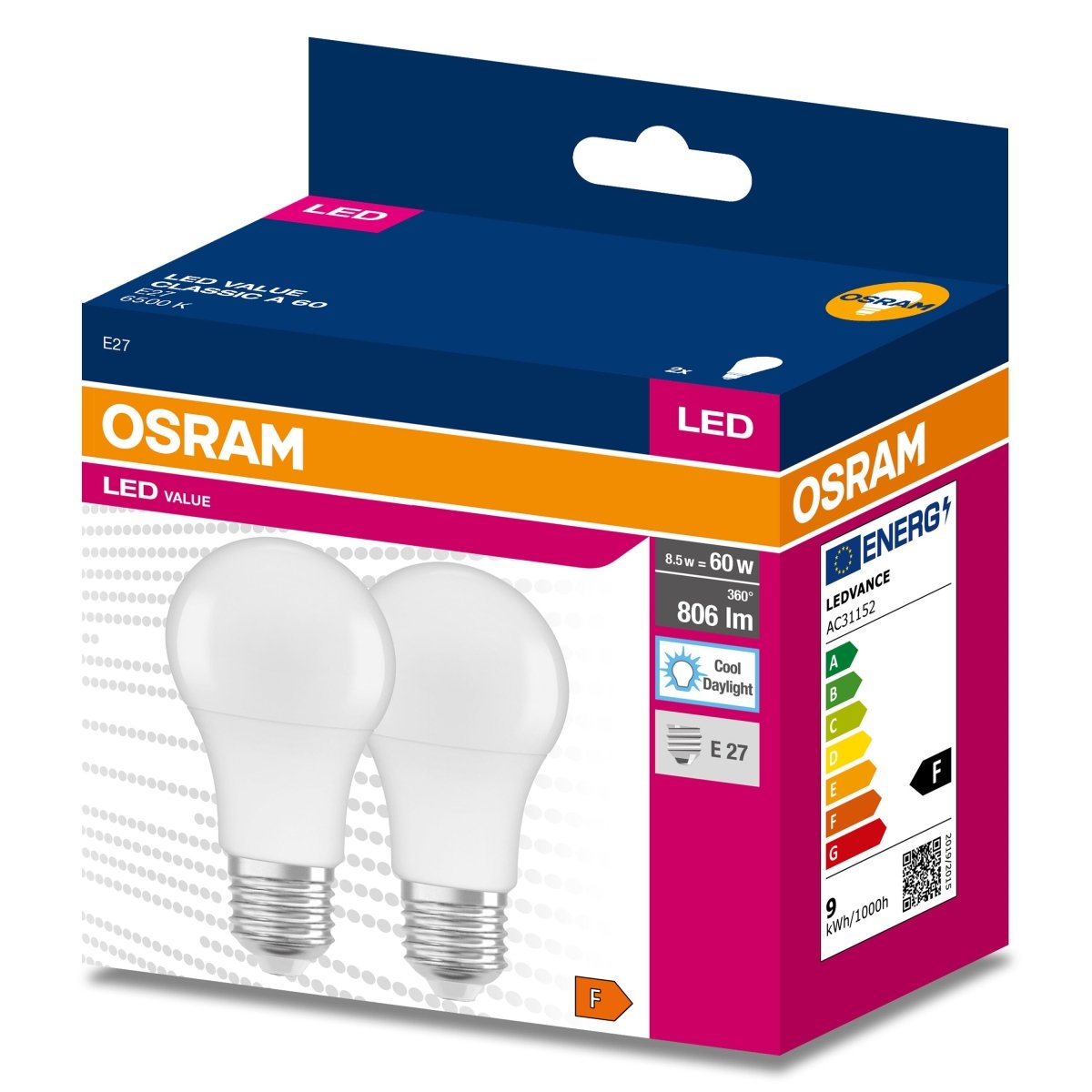 Żarówka LED OSRAM LED VALUE CLAS A 60 8 W/6500 K E27 - Poland LEDVANCE e - shop 4058075478978