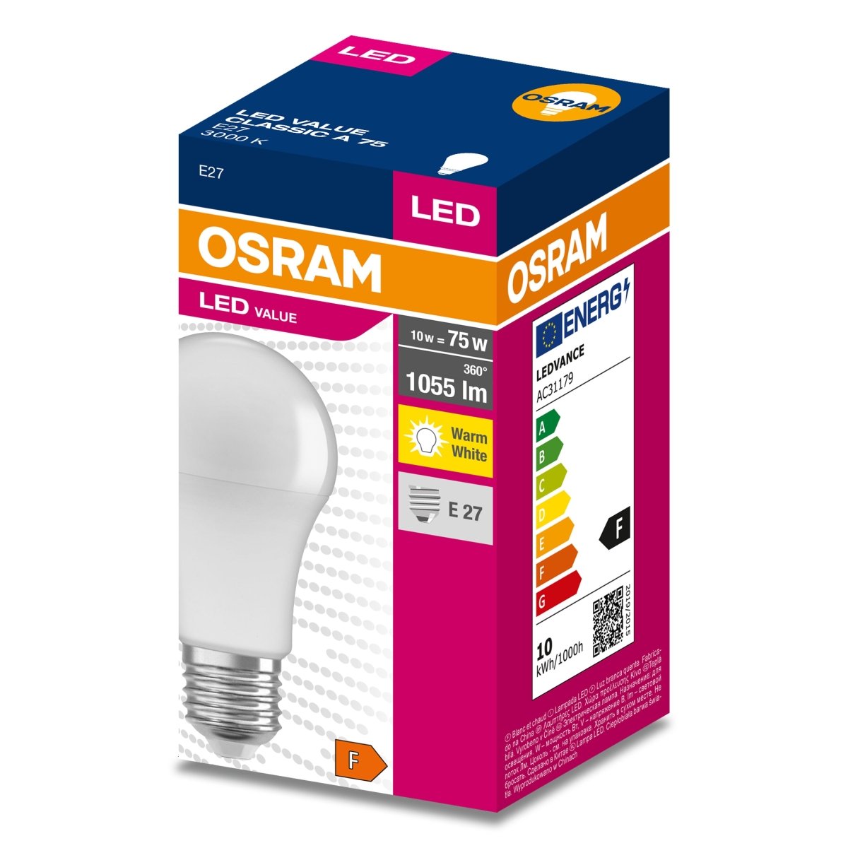 Żarówka LED OSRAM LED VALUE CLAS A 75 10 W/3000 K E27 ciepła - Poland LEDVANCE e - shop 4058075630239
