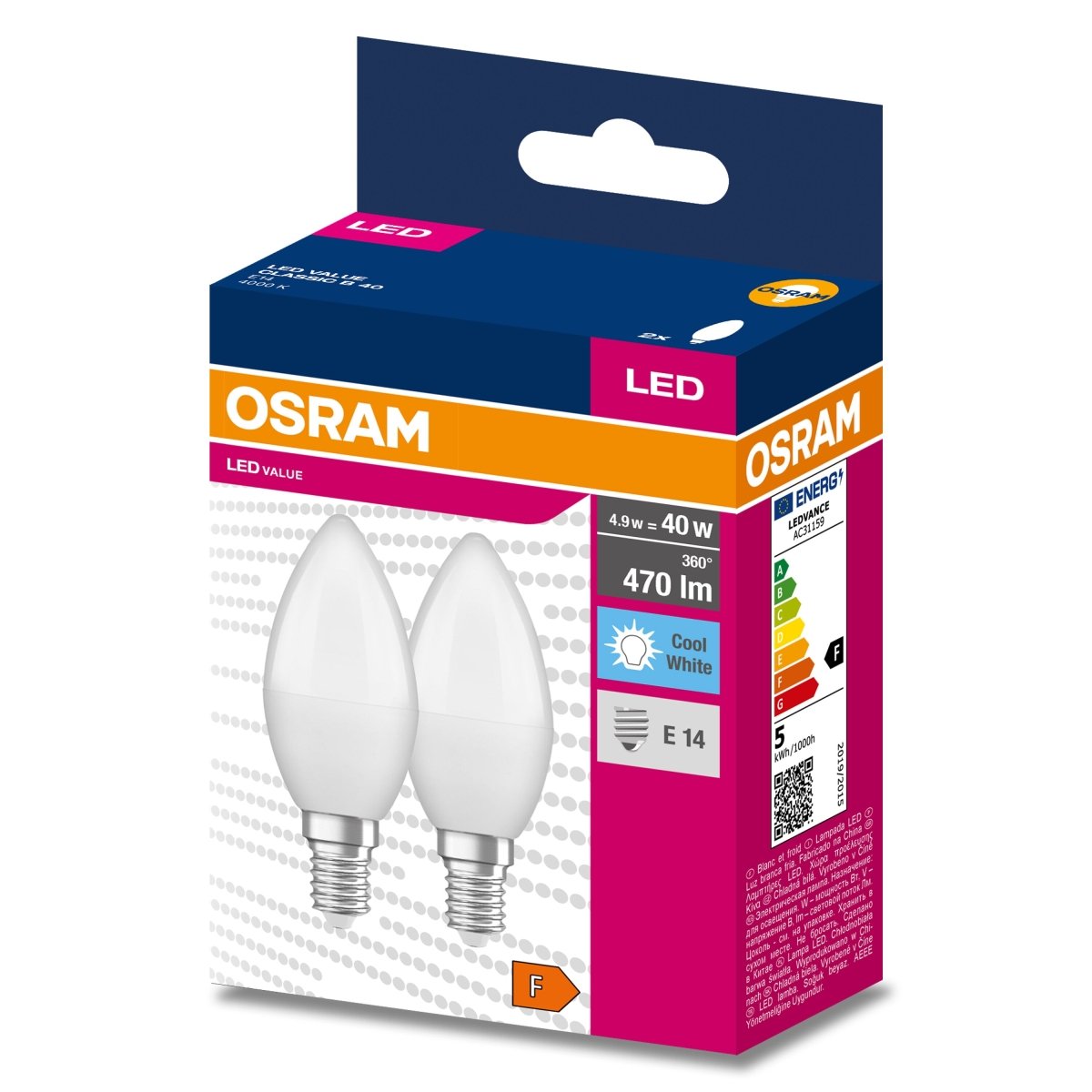 Żarówka LED OSRAM LED VALUE CLAS B 40 4.9 W/4000 K E14 - Poland LEDVANCE e - shop 4058075479111