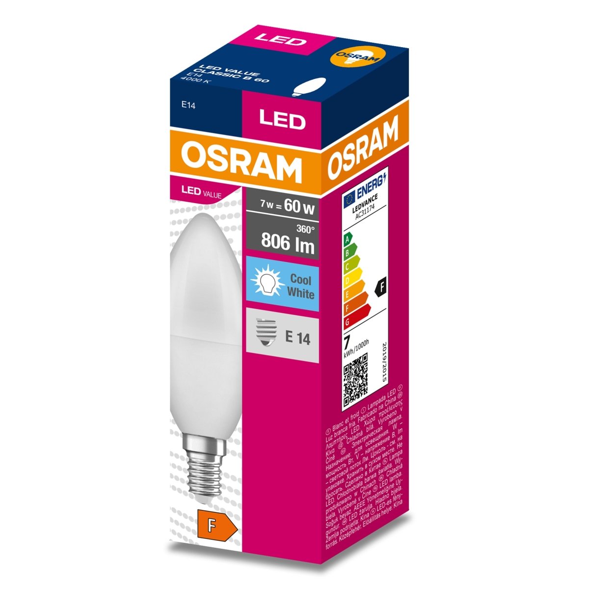 Żarówka LED OSRAM LED VALUE CLAS B 60 6.8 W/4000 K E14 neutralna - Poland LEDVANCE e - shop 4058075311886