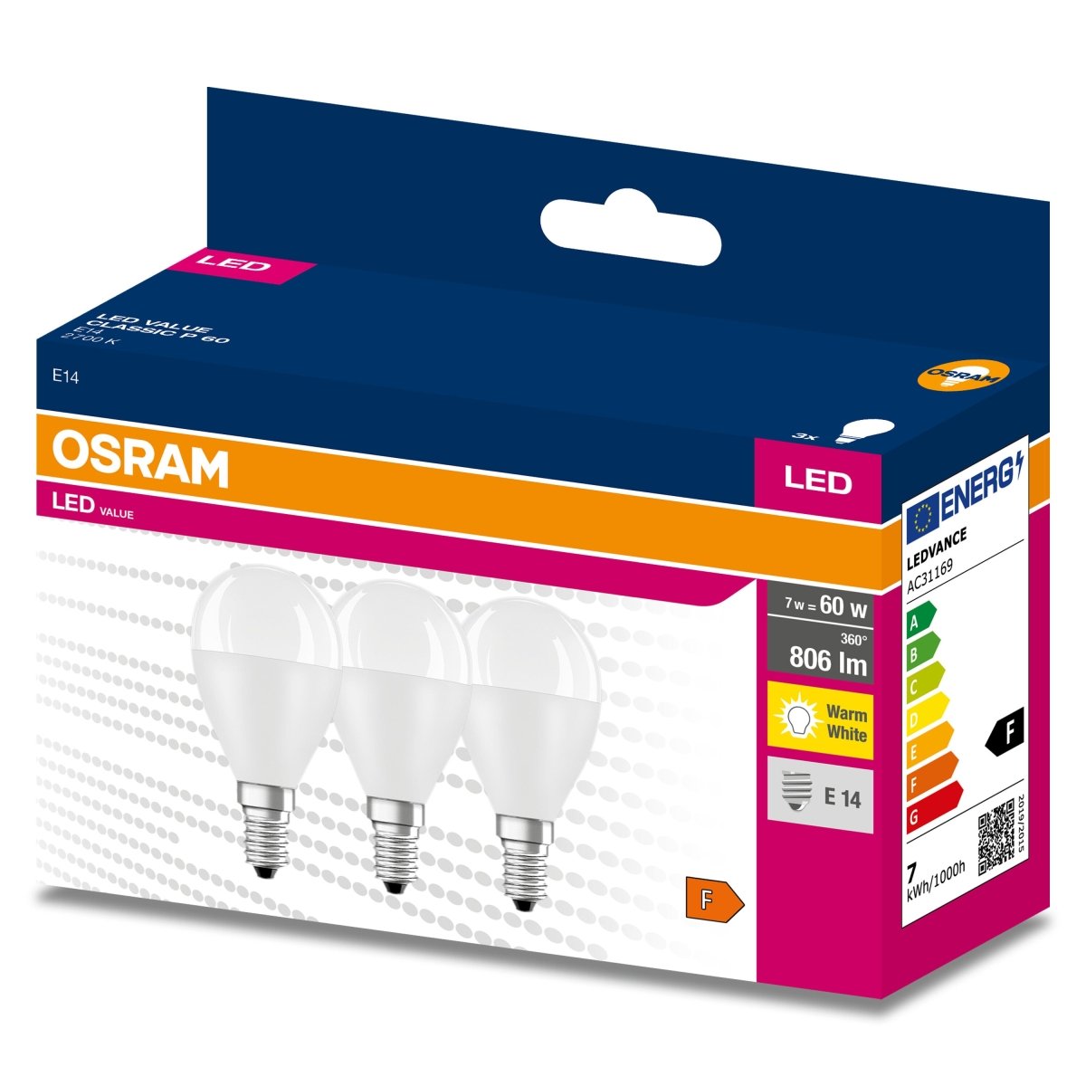 Żarówka LED OSRAM LED VALUE CLAS P 60 6.5 W/2700 K E14 ciepła - Poland LEDVANCE e - shop 4058075476264