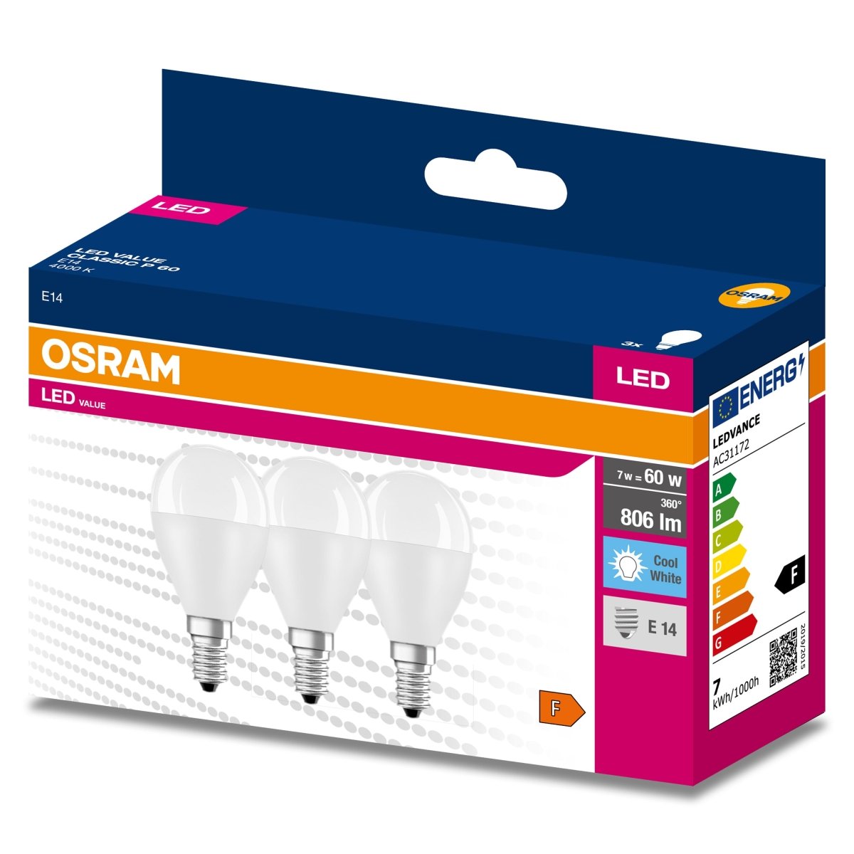 Żarówka LED OSRAM LED VALUE CLAS P 60 6.5 W/4000 K E14 - Poland LEDVANCE e - shop 4058075476301