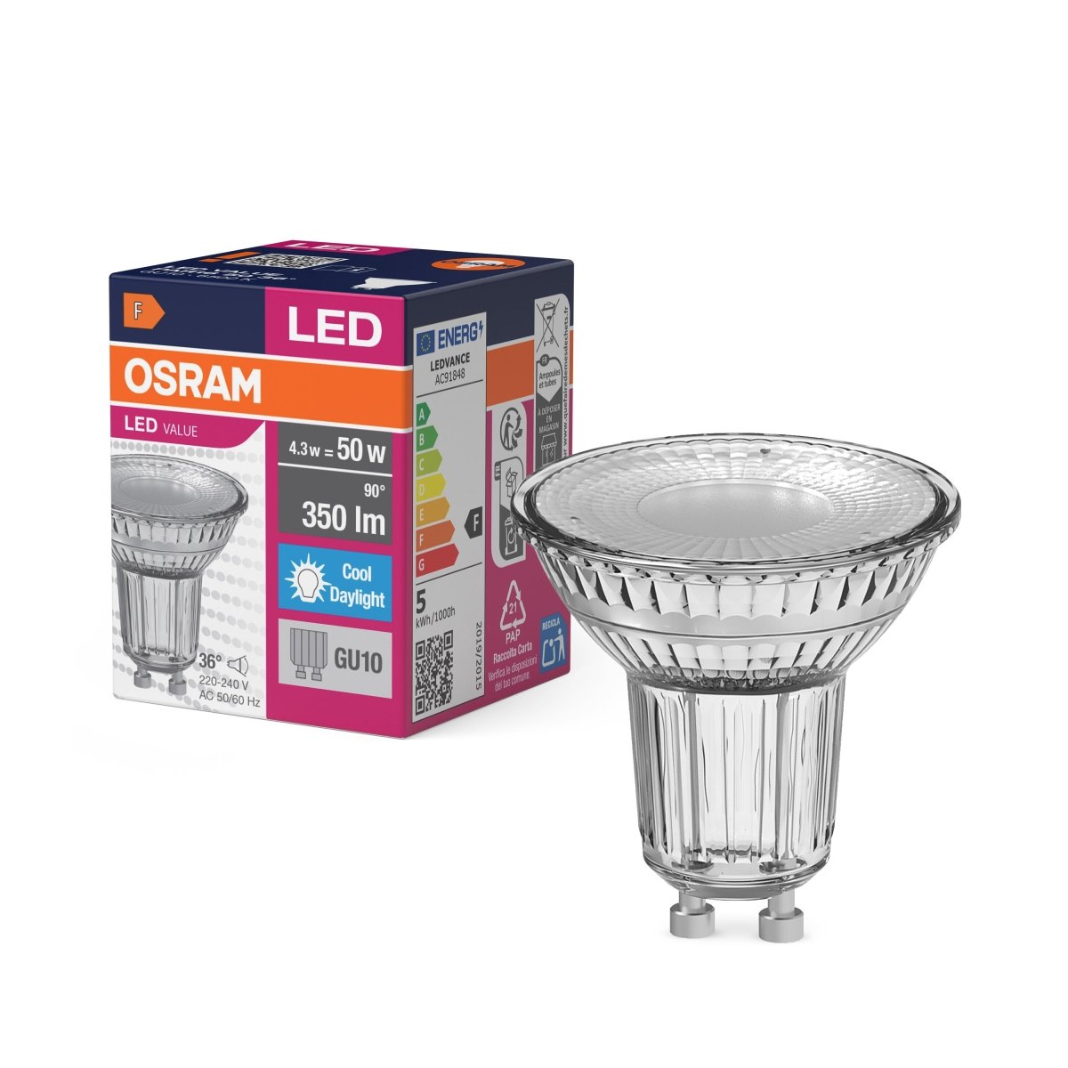 Żarówka LED OSRAM LED Value PAR16 50 36° 4.3W 865 GU10 - Poland LEDVANCE e - shop 4058075817715