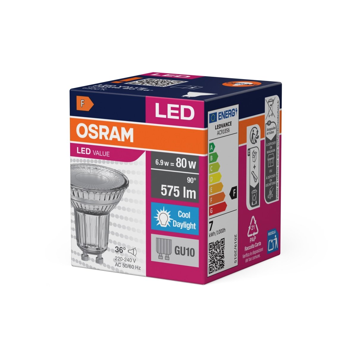 Żarówka LED OSRAM LED Value PAR16 80 36° 6.9W 865 GU10 - Poland LEDVANCE e - shop 4058075096684