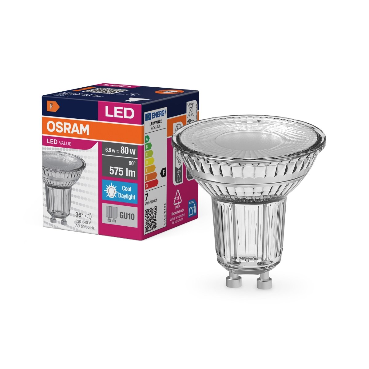 Żarówka LED OSRAM LED Value PAR16 80 36° 6.9W 865 GU10 - Poland LEDVANCE e - shop 4058075096684