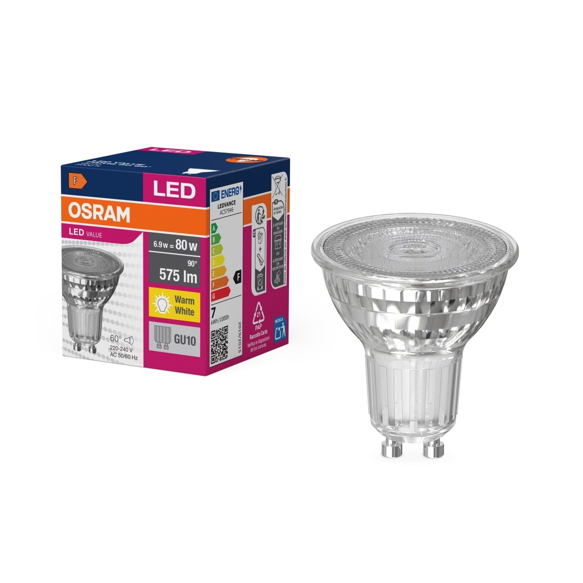 Żarówka LED OSRAM LED Value PAR16 80 60° 6.9W 830 GU10 - Poland LEDVANCE e - shop 4058075096769