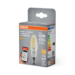 Żarówka LED OSRAM SMART+ MATTER Filament Dimmable Classic B40 4W 827 E14 - Poland LEDVANCE e - shop 4099854530067