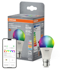 Żarówka LED OSRAM SMART+ MATTER Multicolor Classic A60 9W B22D Single Pack - Poland LEDVANCE e - shop 4099854528859