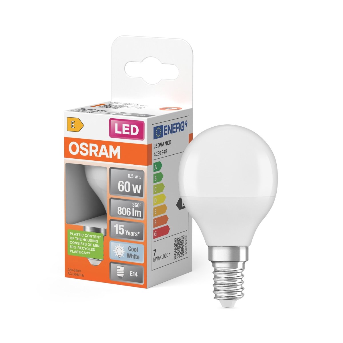 Żarówka LED OSRAM Star Classic P 60 6.5W 840 mat E14 - Poland LEDVANCE e-shop 4099854023101