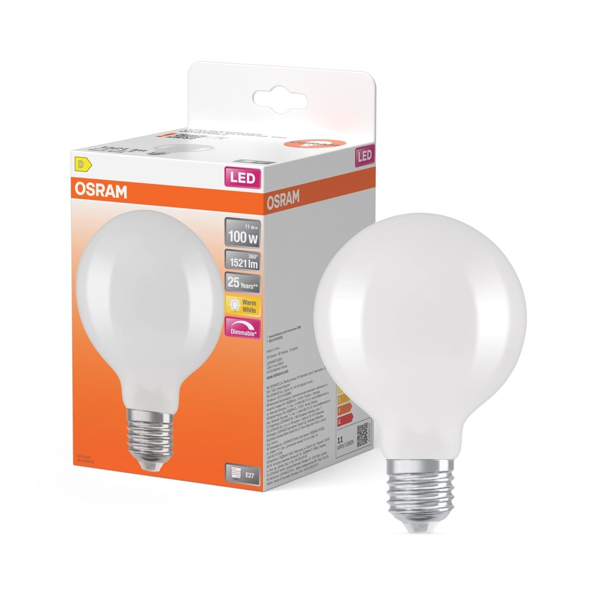 Żarówka LED OSRAM Superstar Globe 95 100 Fil DIM 11W 827 mat E27 - Poland LEDVANCE e-shop 4058075112131