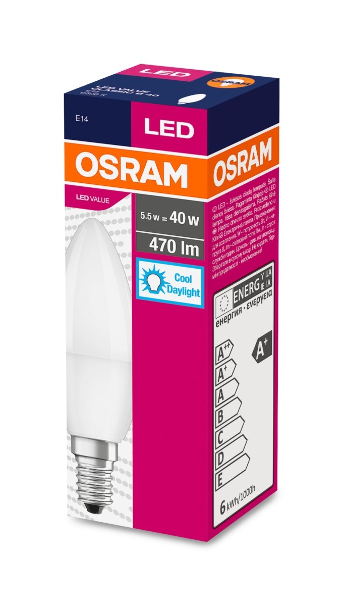 Żarówka LED OSRAM VALUE CLAS B 40 FR 4.9 W/6500 K E14 - Poland LEDVANCE e - shop 4052899971066