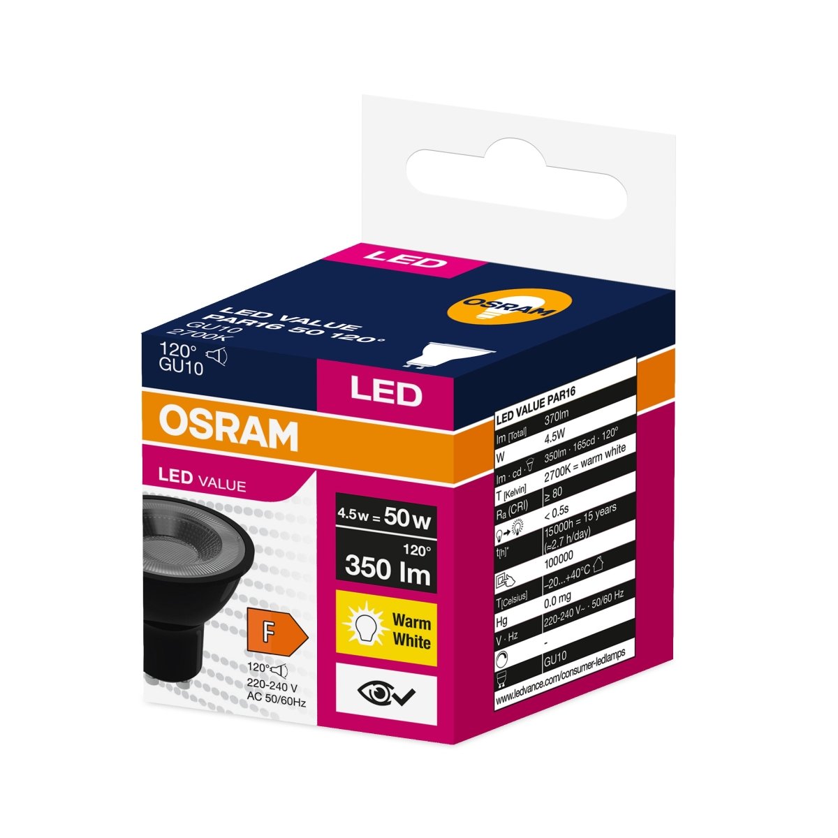 Żarówka LED OSRAM VALUE PAR 16 35 4.5 W/2700 K GU10 - Poland LEDVANCE e-shop 4058075766426