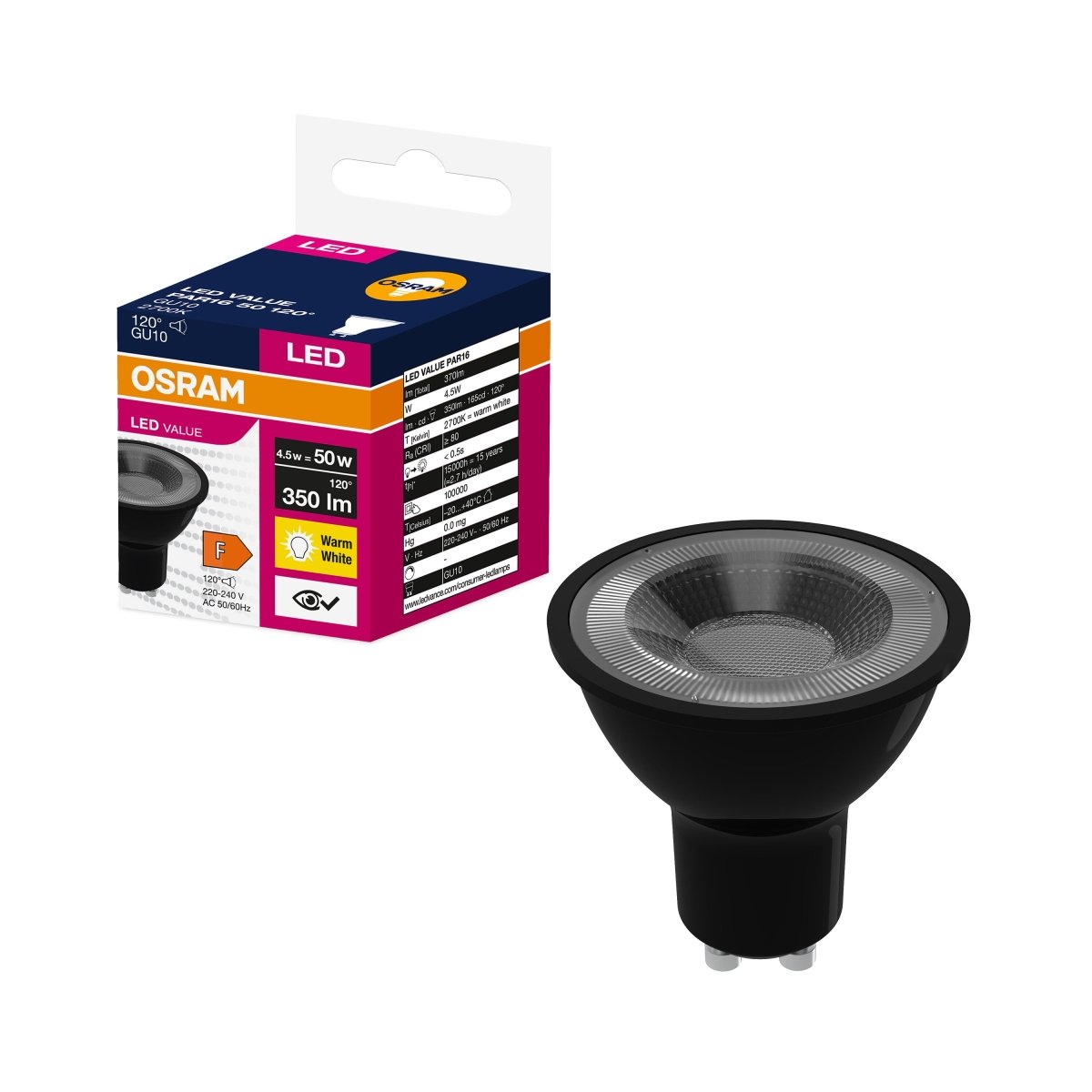Żarówka LED OSRAM VALUE PAR 16 35 4.5 W/2700 K GU10 - Poland LEDVANCE e-shop 4058075766426