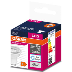 Żarówka LED OSRAM VALUE PAR 16 50 60 ° 4.5 W/6500 K GU10 zimna - Poland LEDVANCE e - shop 4058075599239