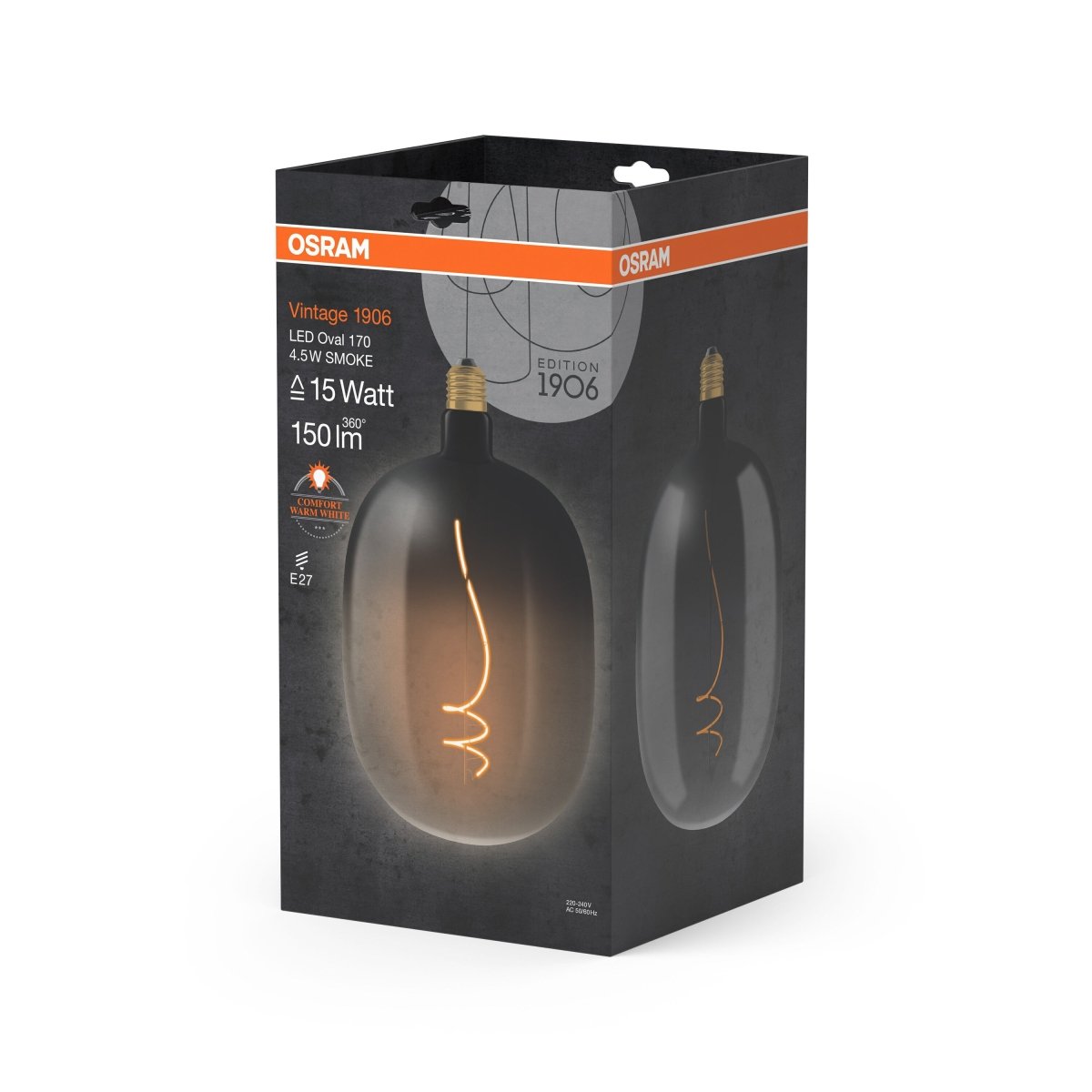 Żarówka LED OSRAM Vintage 1906 Big Oval 15 Filament Magnetic 4.5W 818 Smoke E27 - Poland LEDVANCE e - shop 4058075836181