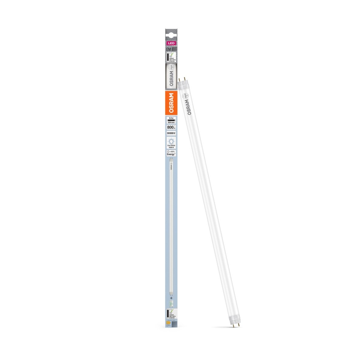 Żarówka LED OSRAMTUBE T8 18 EM PLASTIC 600 mm 6.6W 840 - Poland LEDVANCE e-shop 4099854038846