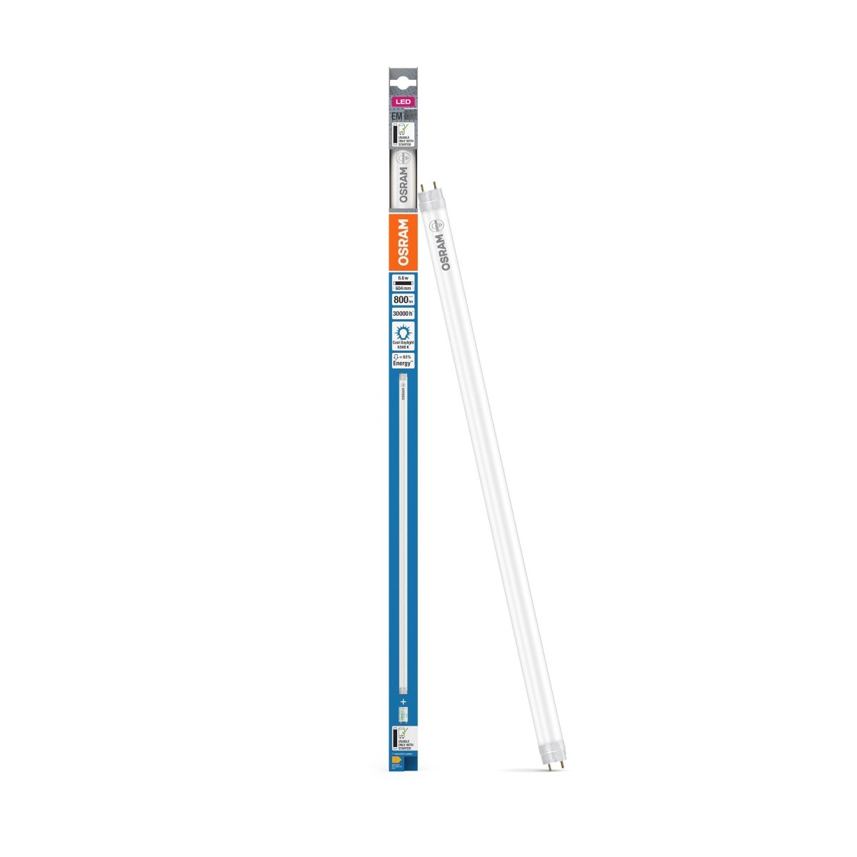 Żarówka LED OSRAMTUBE T8 18 EM PLASTIC 600 mm 6.6W 865 - Poland LEDVANCE e-shop 4099854038860