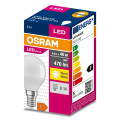 Żarówka LED P45 Kulka E14 4.9W = 40W 470lm 3000K Ciepła 200° VALUE CLASSIC - Poland LEDVANCE e - shop 4058075630376