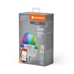 Żarówka LED SMART+ WiFi E27, 100W, RGBW, barwa: 2700K-6500K, 3 szt. - Poland LEDVANCE e-shop 4058075779013