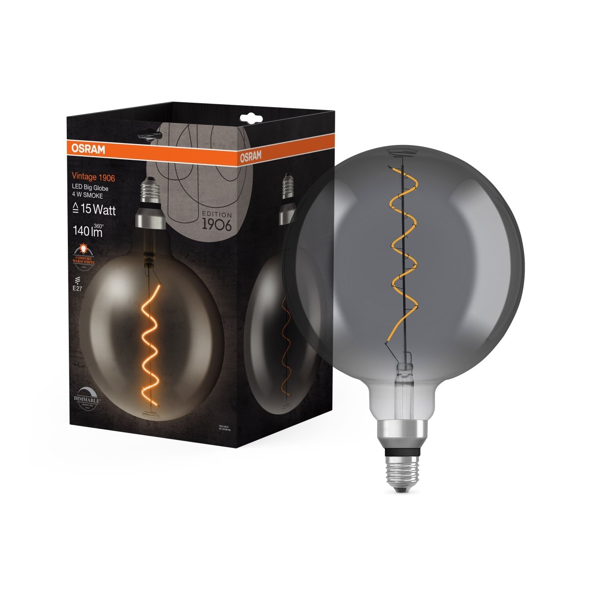 Żarówka LED Vintage 1906 LED CLASSIC Globe 15 SMOKE ciepła. - Poland LEDVANCE e-shop 4058075270046