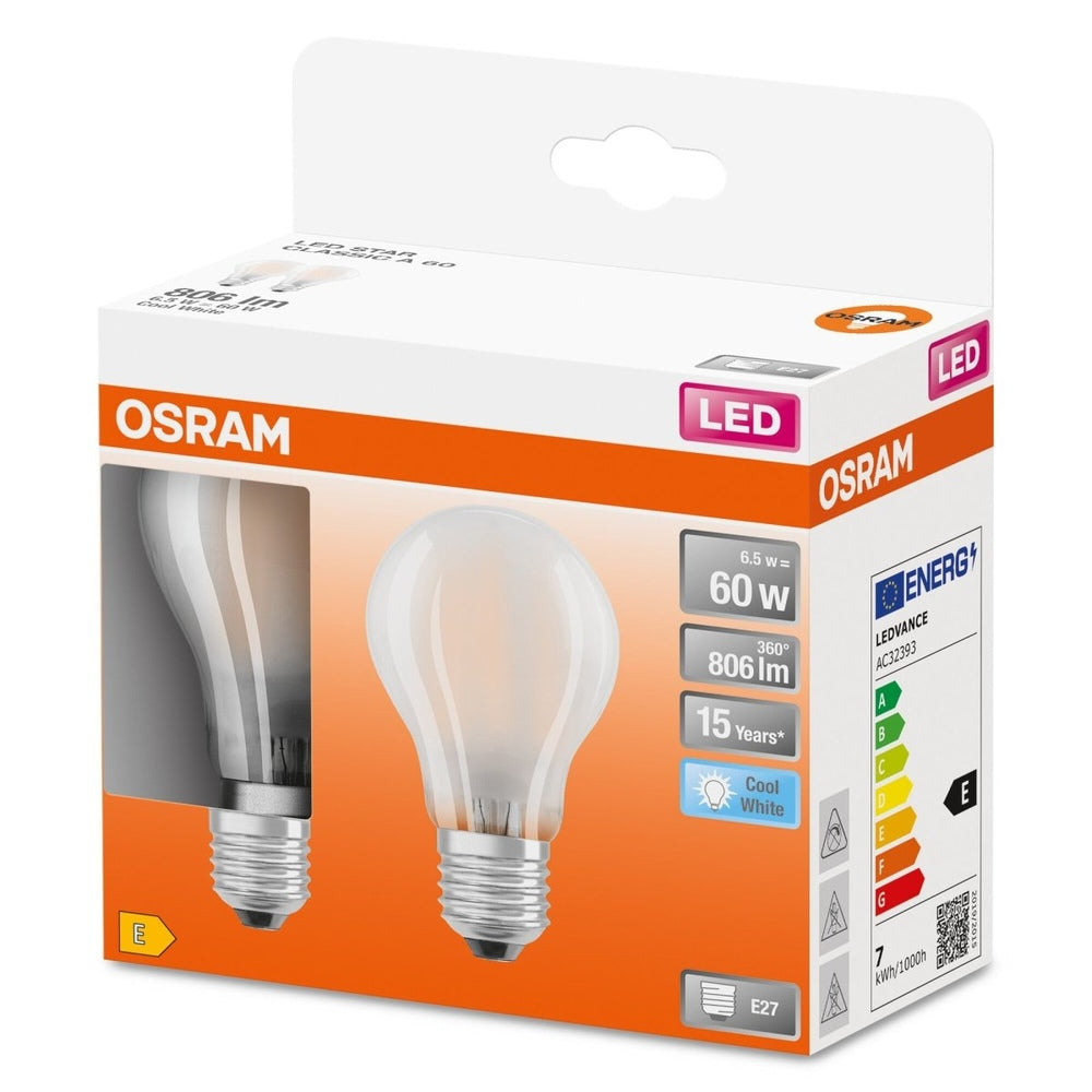 2 szt. lampa LED STAR A E27 7.5W, zimnobiała - eshop LEDVANCE 4058075435384
