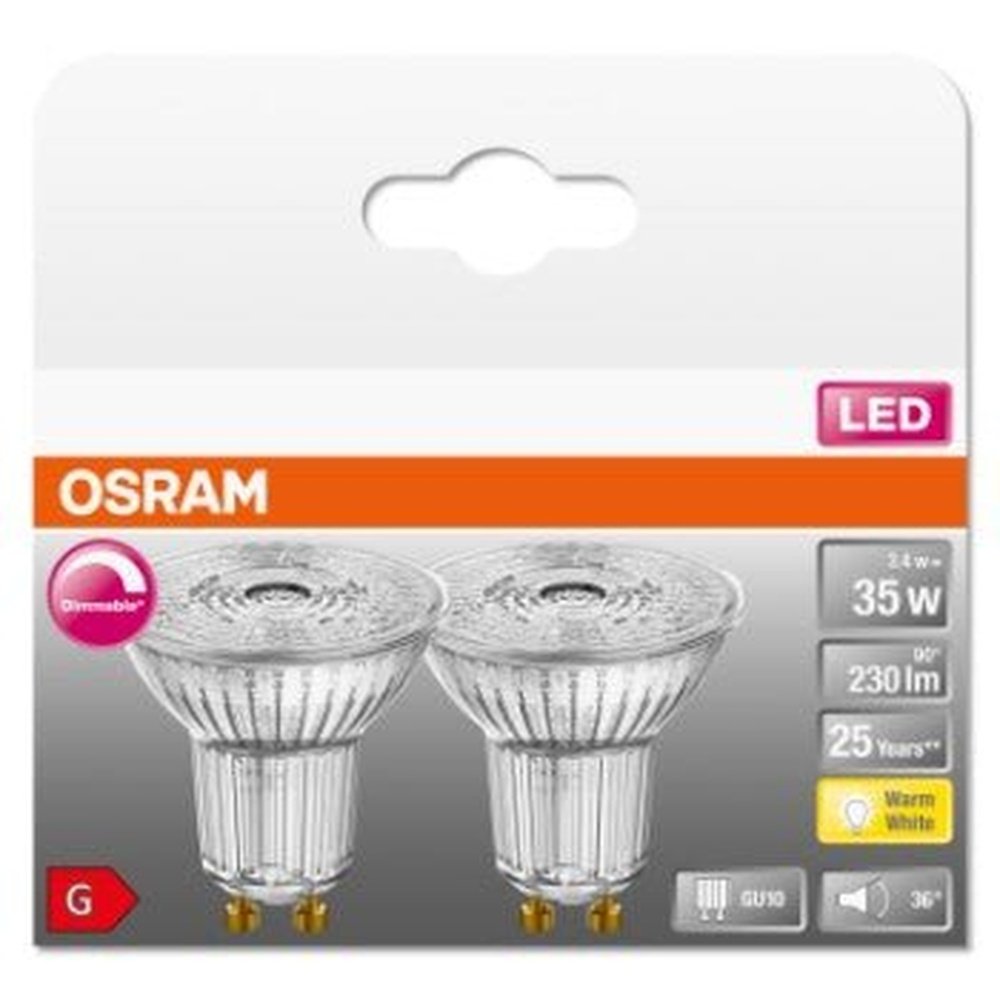 2 szt. lampa reflektorowa LED SUPERSTAR GU10 3.4W ciepłobiała - eshop LEDVANCE 4058075458086