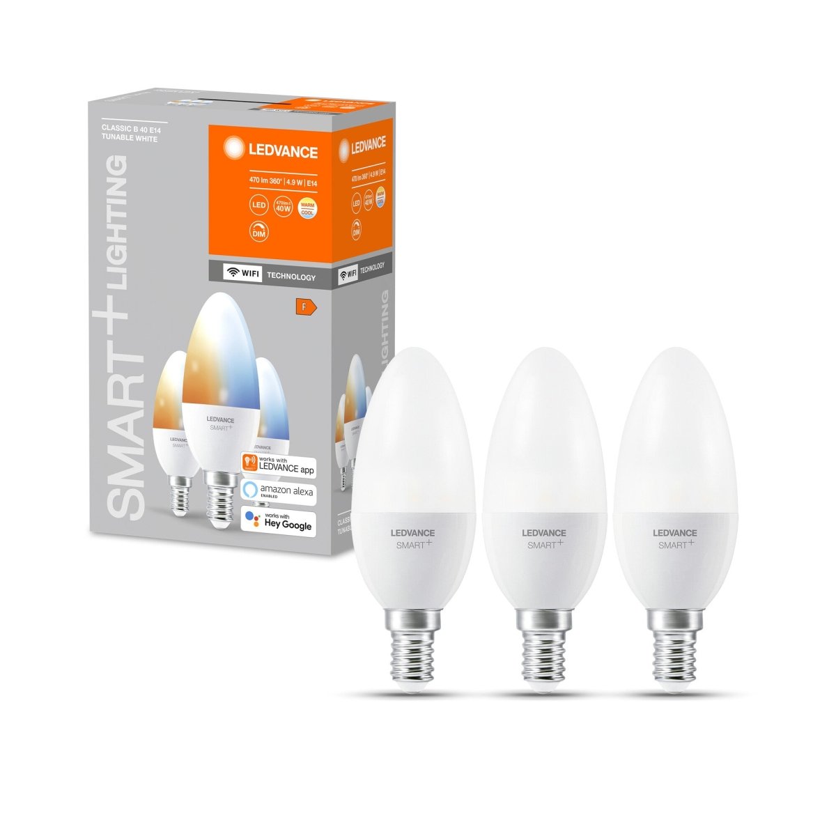 3 szt. inteligentna lampa WiFi LED E14 5W, świeczka, regulowana biel - eshop LEDVANCE 4058075485914