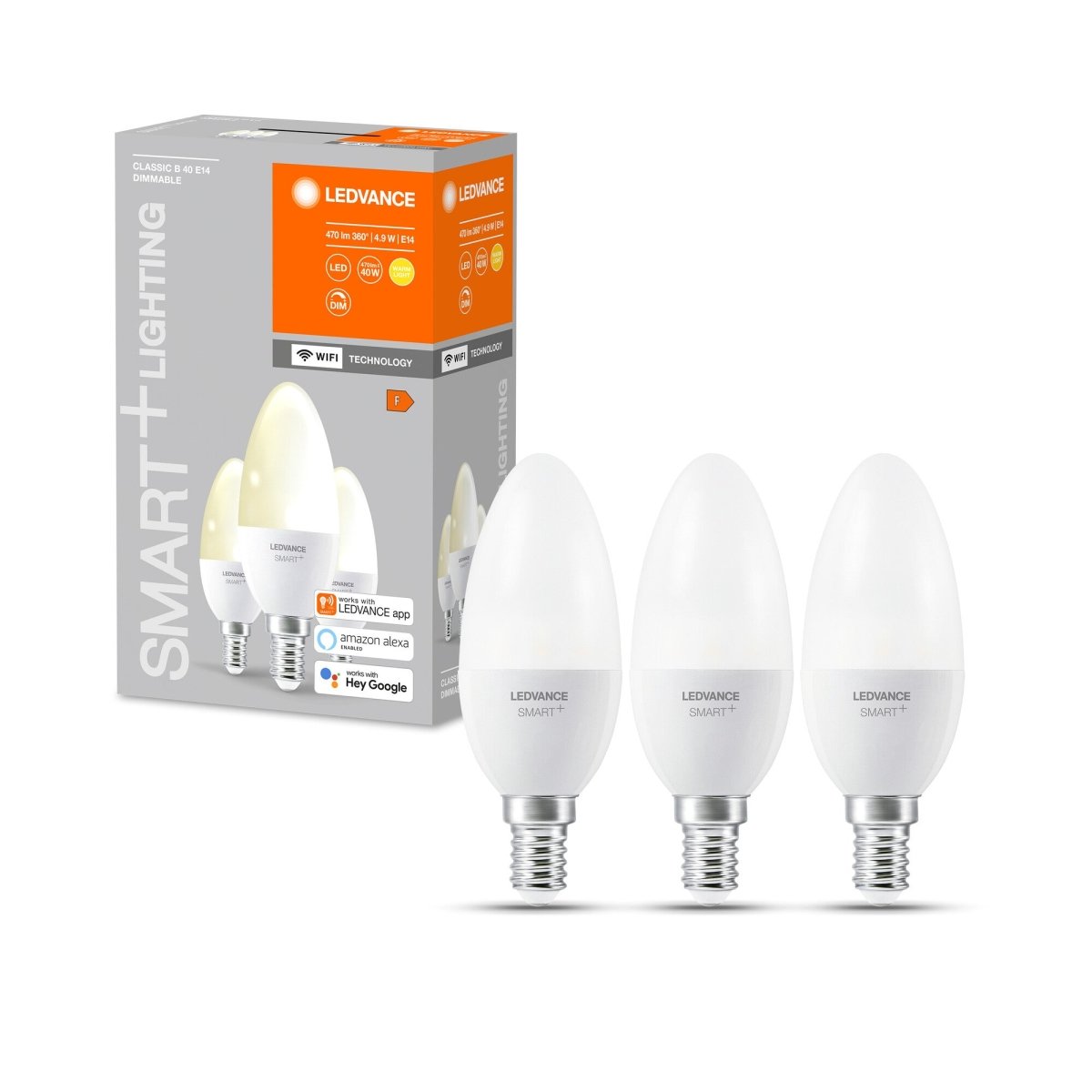 3 szt. inteligentna ściemnialna lampa WiFi LED E14 5W, świeczka - eshop LEDVANCE 4058075485891