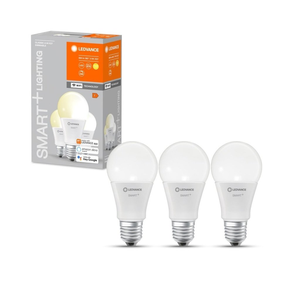 3 szt. inteligentna ściemnialna lampa WiFi LED E27 9W, 2.700 K - eshop LEDVANCE 4058075485716