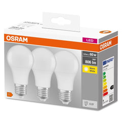 3 szt. wysokiej jakości lampa LED E27 8,5 W CLASSIC ciepłobiała - eshop LEDVANCE 4052899955493