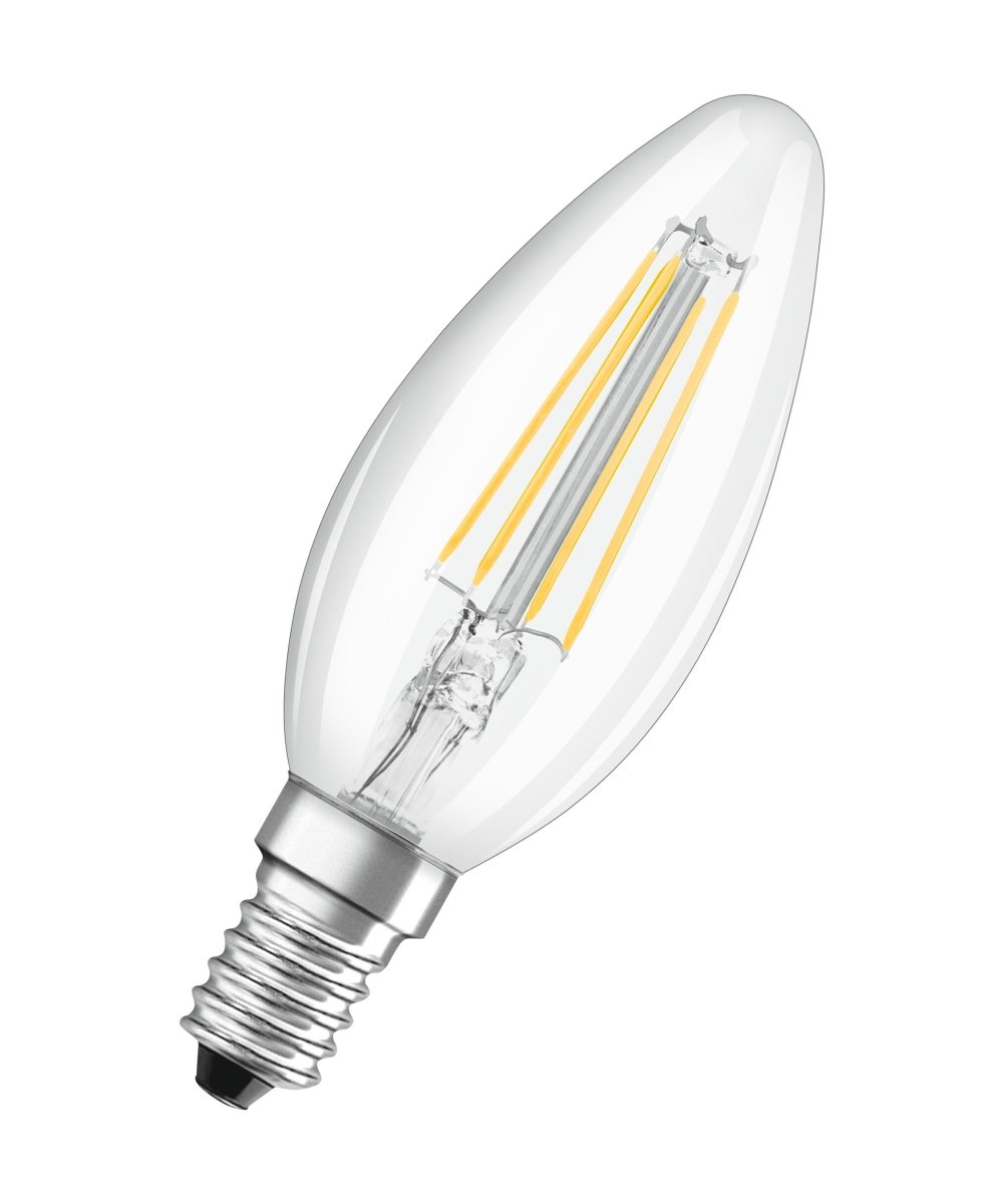 3ks Przezroczysta lampa LED świeczka E14 4W BASE ciepłobiała - eshop LEDVANCE 4058075819313