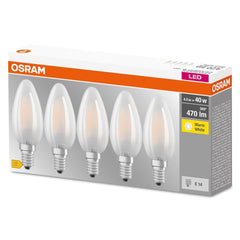 5 szt. matowa lampa LED E14 4 W BASE ciepłobiała - eshop LEDVANCE 4058075090682