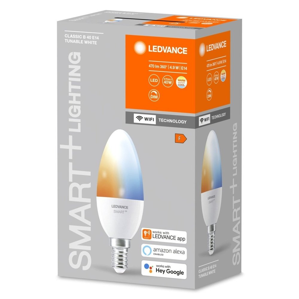 Inteligentna lampa LED WiFi E14 5W CANDLE regulowana biel - eshop LEDVANCE 4058075485556