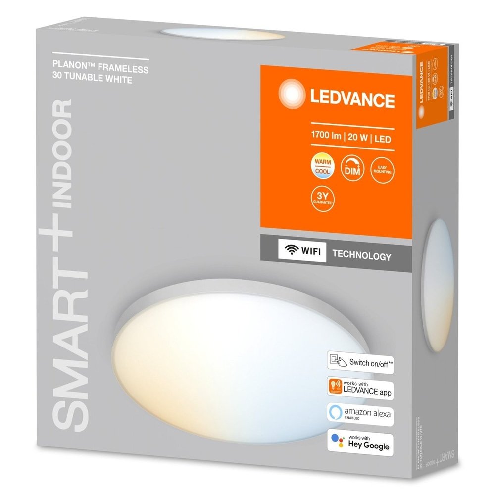 Inteligentna lampa sufitowa LED WiFi 300 PLANON, regulowana biel - eshop LEDVANCE 4058075484672