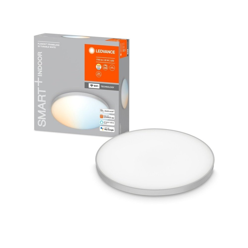 Inteligentna lampa sufitowa LED WiFi 300 PLANON, regulowana biel - eshop LEDVANCE 4058075484672