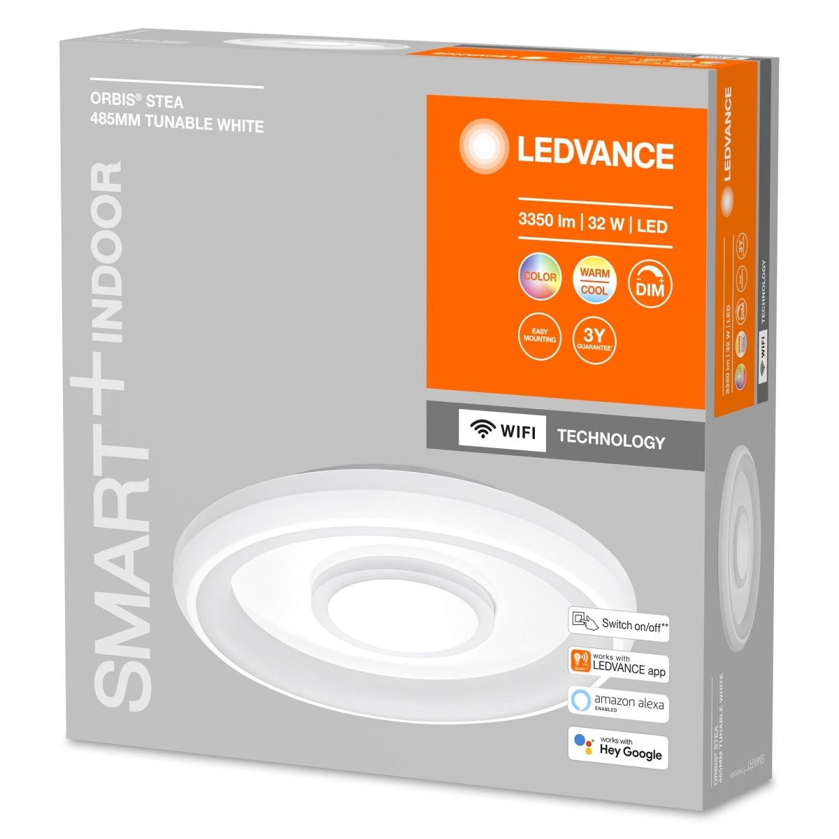 Inteligentna lampa sufitowa WiFi LED STEA regulowana biel - eshop LEDVANCE 4058075573413