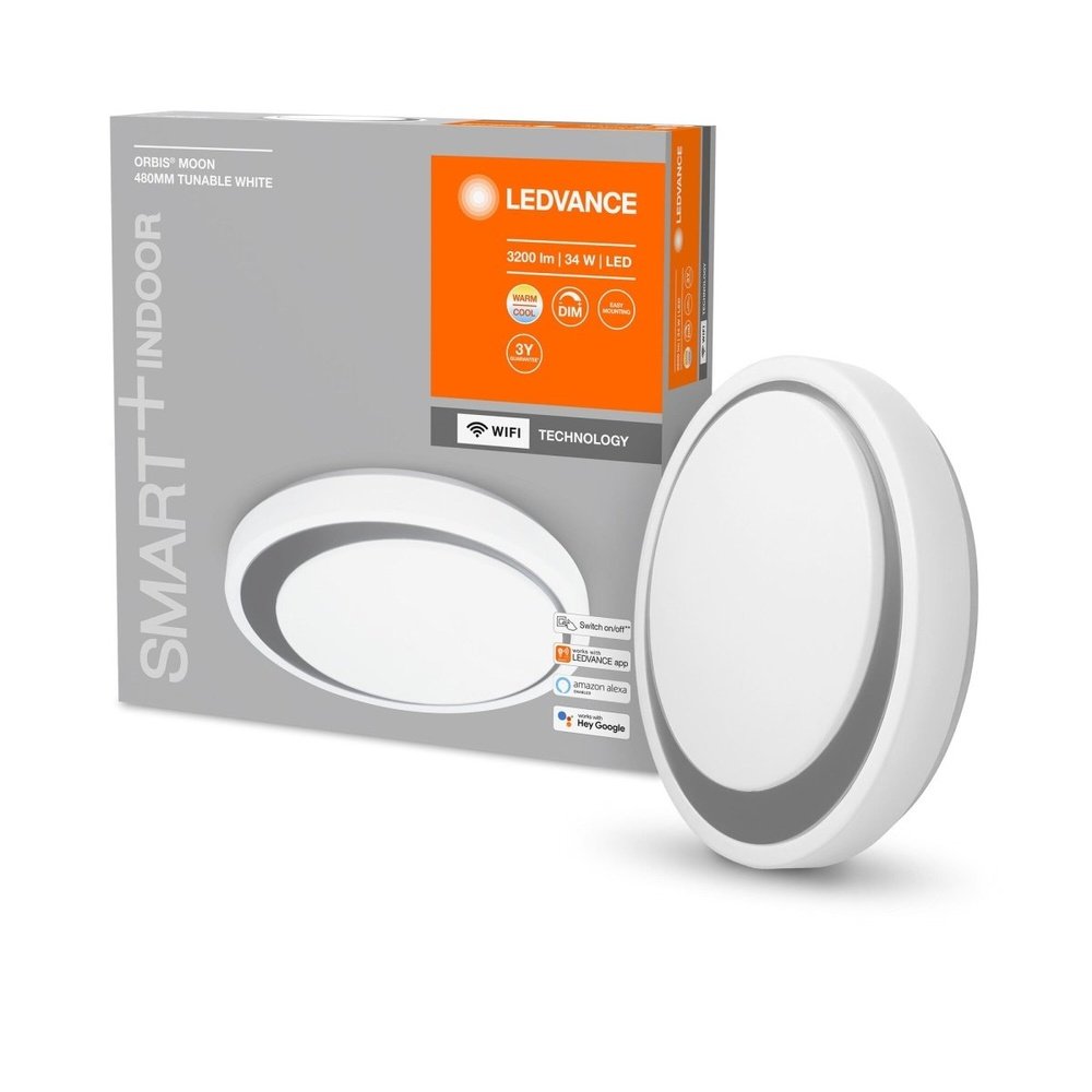 Inteligentna lampa WiFi LED MOON 480, szara, regulowana biel - eshop LEDVANCE 4058075486423