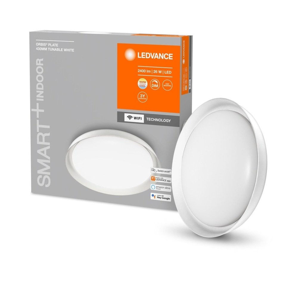 Inteligentna ściemnialna lampa sufitowa WiFi LED PLATE 430, regulowana biel - eshop LEDVANCE 4058075486447