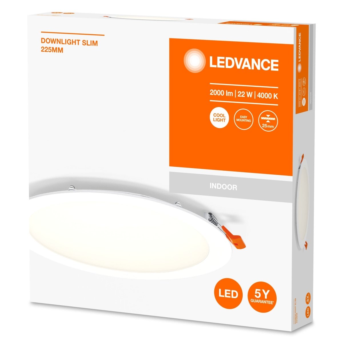 Lampa downlight LED 22W 4000K DOWNLIGHT 225 regulowana biel - eshop LEDVANCE 4058075573154