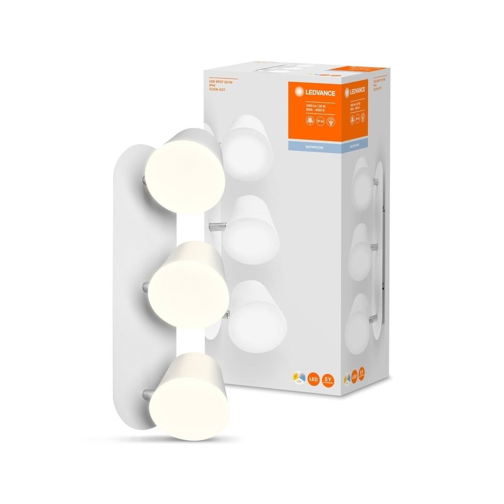 Lampa ścienna LED SPOT 3x7W, do łazienki, 3 źródła LED, IP44, zmiana barwy włącznikiem - Poland LEDVANCE e - shop 4058075399594