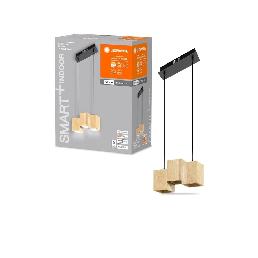 Lampa sufitowa LED WiFi 21W, inteligentna, Smart+ Wood Pendant, regulowana biel. - eshop Ledvance PL 4058075757462