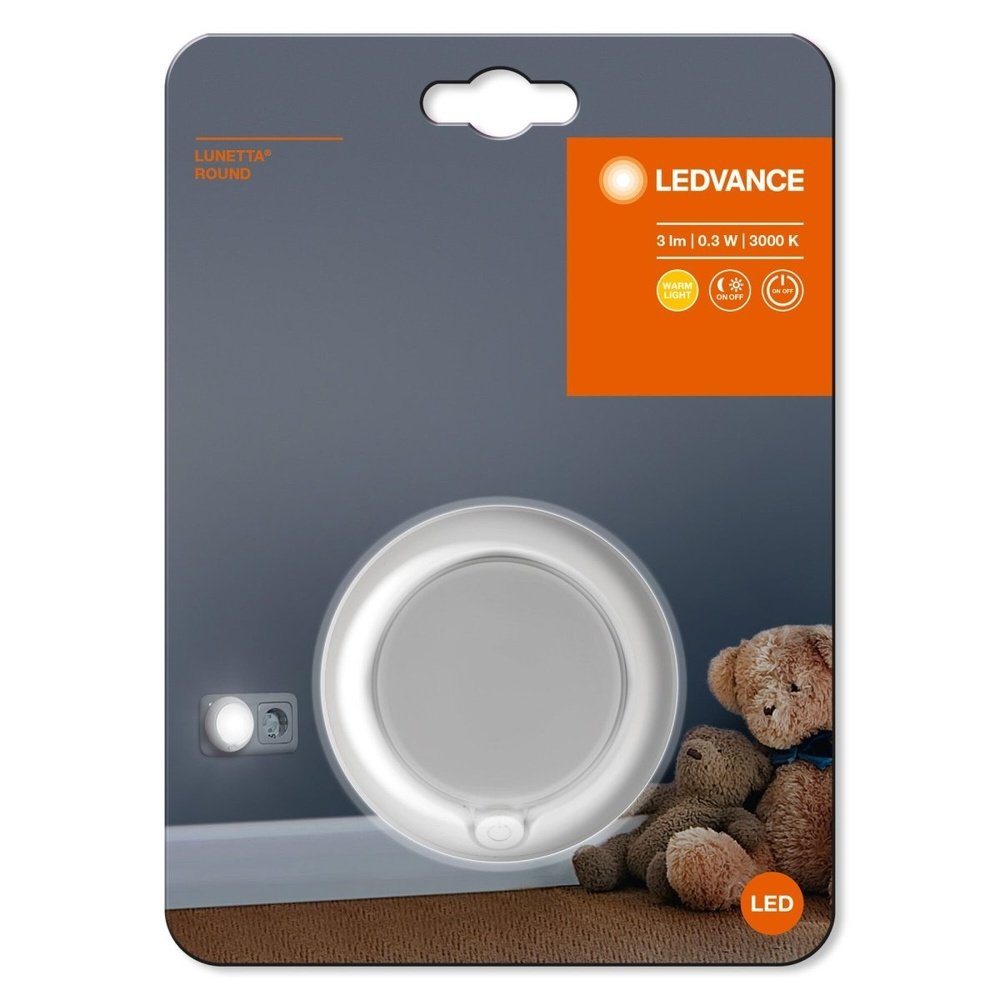 Okrągłą lampka nocna LED dla dzieci przewodowa ROUND z wyłącznikiem - eshop LEDVANCE 4058075266827