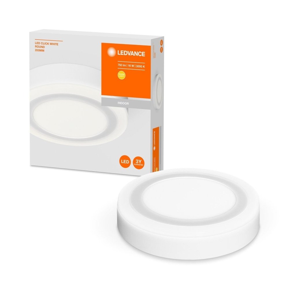 Praktyczna okrągła lampa LED CLICK ROUND 200 z wyłącznikiem - eshop LEDVANCE 4058075260511