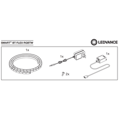 Taśma LED Bluetooth FLEX MULTICOLOR 12W, inteligentna, wewnętrzna, RGBW, regulowana biel, 3 m - eshop Ledvance PL 4058075504820
