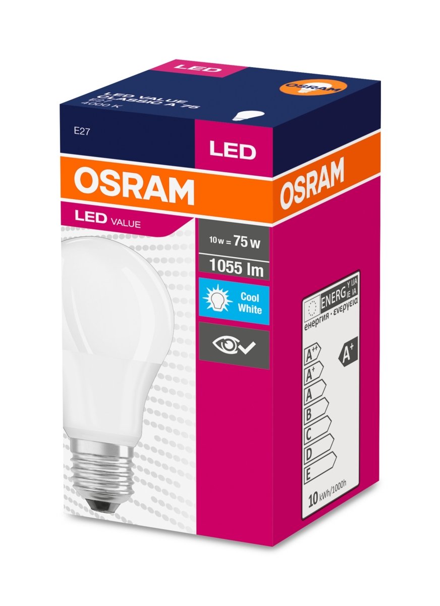 Żarówka LED CLA E27 10W LED VALUE OSRAM matowa, odpowiednik 75W, barwa neutralna, 1 szt. - eshop LEDVANCE 4052899973404